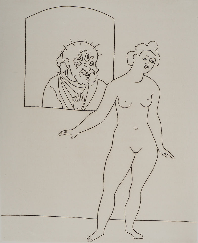 André DERAIN : Le vieil homme et la jeune fille, Gravure originale (photo de détail 3) - Crédit photo : Galerie Art.Paris