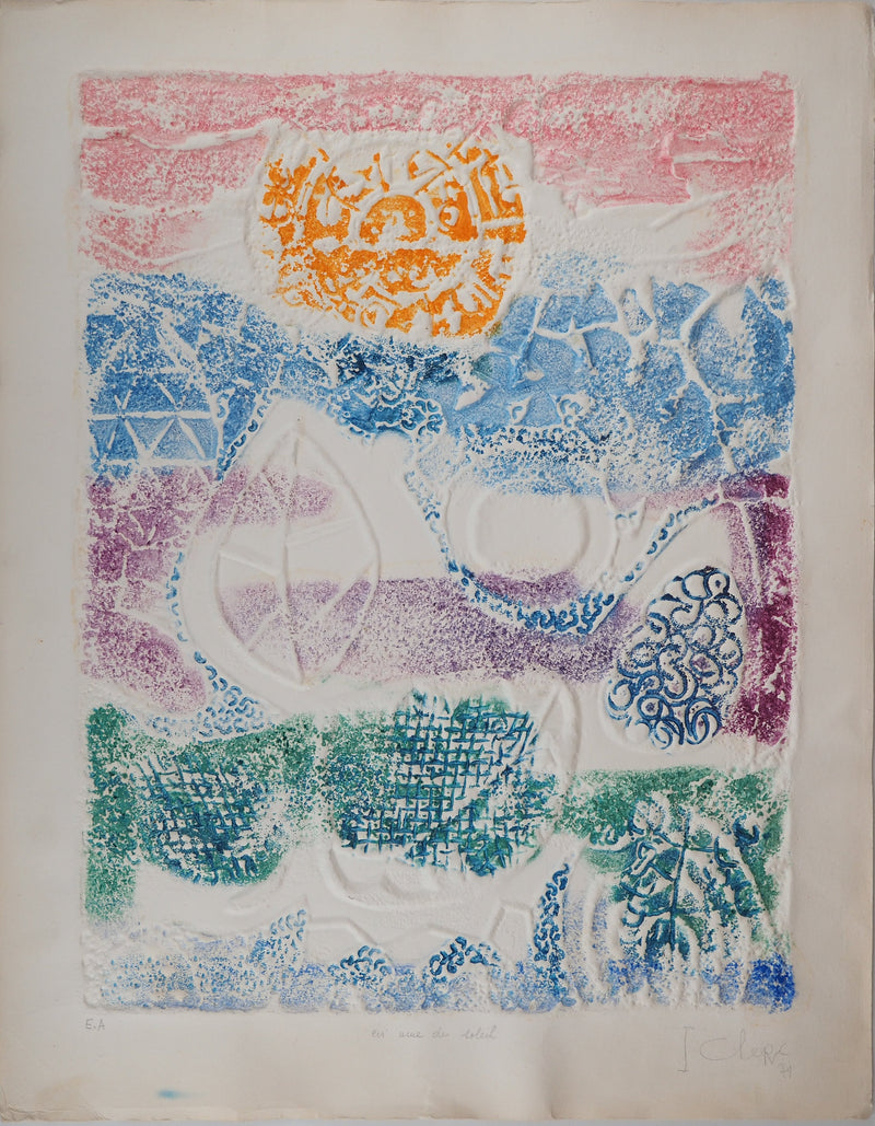 Pierre CLERC : En vue du soleil,, Gravure originale (vue générale) - Crédit photo : Galerie Art.Paris