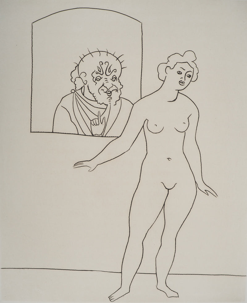 André DERAIN : Le vieil homme et la jeune fille, Gravure originale (photo de détail 4) - Crédit photo : Galerie Art.Paris
