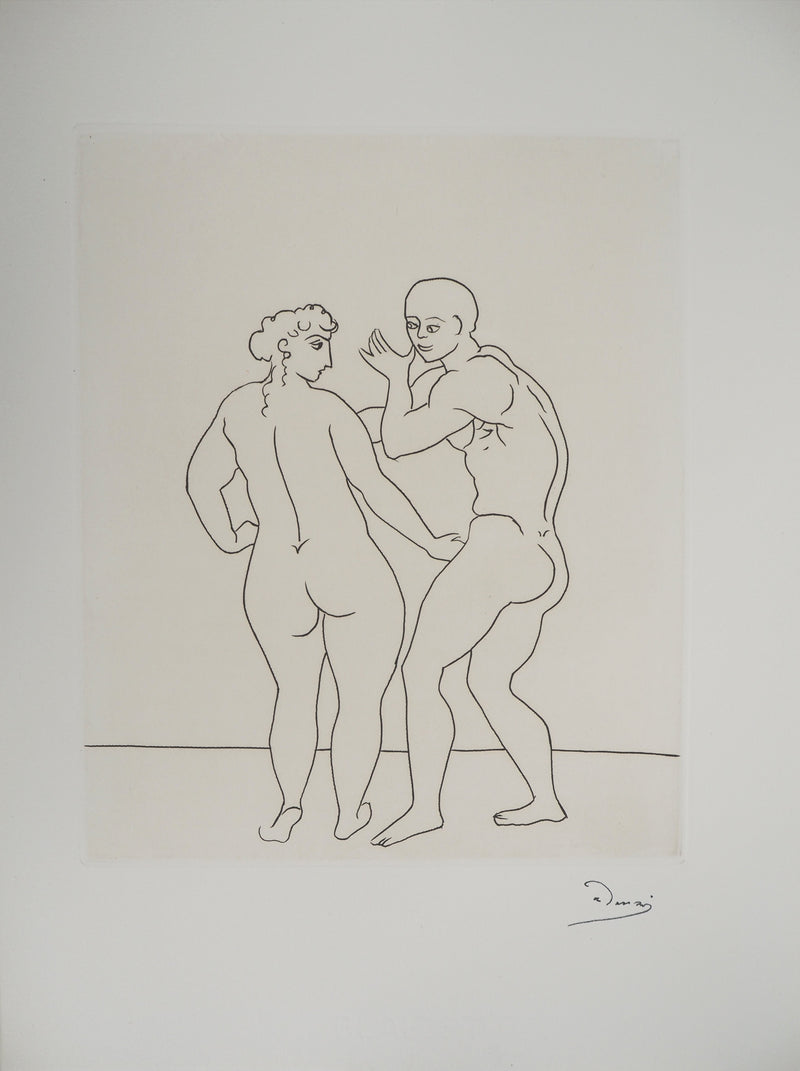 André DERAIN : Jeune couple se découvrant, Gravure originale (vue générale) - Crédit photo : Galerie Art.Paris
