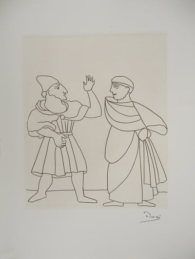 André DERAIN : Voyageurs se saluant, Gravure originale (vue générale) - Crédit photo : Galerie Art.Paris