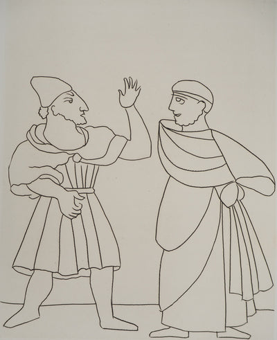 André DERAIN : Voyageurs se saluant, Gravure originale (photo de détail 3) - Crédit photo : Galerie Art.Paris