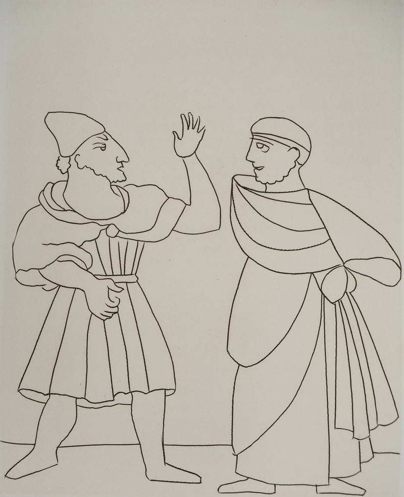André DERAIN : Voyageurs se saluant, Gravure originale (photo de détail 3) - Crédit photo : Galerie Art.Paris