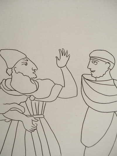 André DERAIN : Voyageurs se saluant, Gravure originale (photo de détail 4) - Crédit photo : Galerie Art.Paris