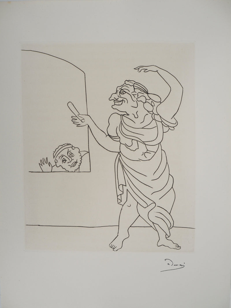 André DERAIN : Acteur sur scène et visiteur, Gravure originale (vue générale) - Crédit photo : Galerie Art.Paris