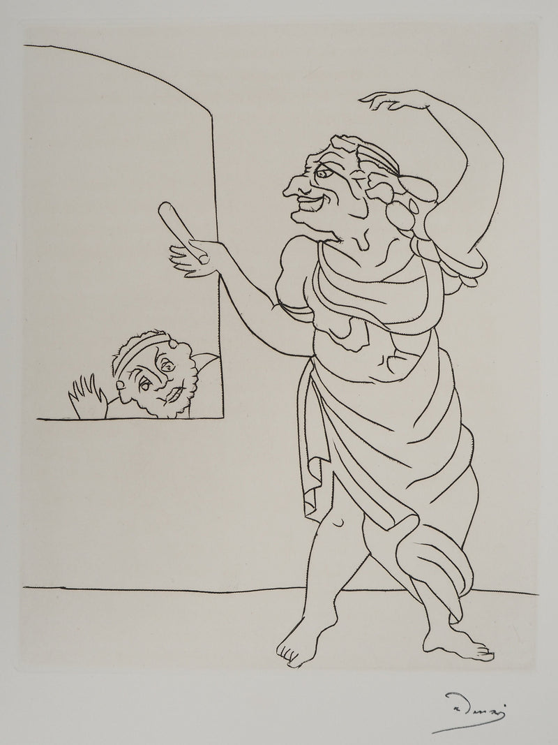 André DERAIN : Acteur sur scène et visiteur, Gravure originale (photo de détail 4) - Crédit photo : Galerie Art.Paris