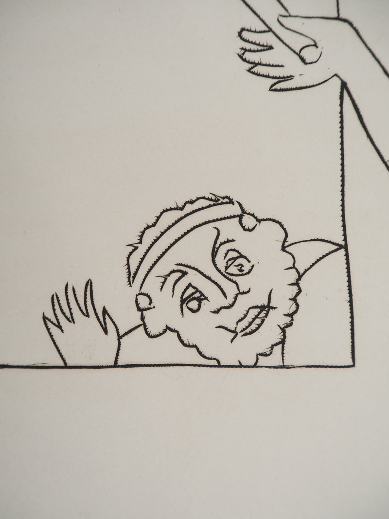 André DERAIN : Acteur sur scène et visiteur, Gravure originale (photo de détail 6) - Crédit photo : Galerie Art.Paris