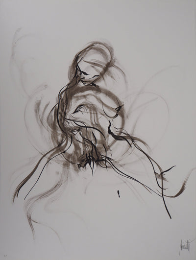 Raymond MORETTI : La solitude, Lithographie originale (vue générale) - Crédit photo : Galerie Art.Paris