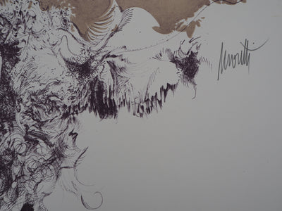 Raymond MORETTI : Masculin et féminin, Lithographie originale (photo de détail 2) - Crédit photo : Galerie Art.Paris