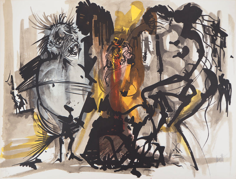Raymond MORETTI : Hurlements nocturnes, Lithographie originale (vue générale) - Crédit photo : Galerie Art.Paris