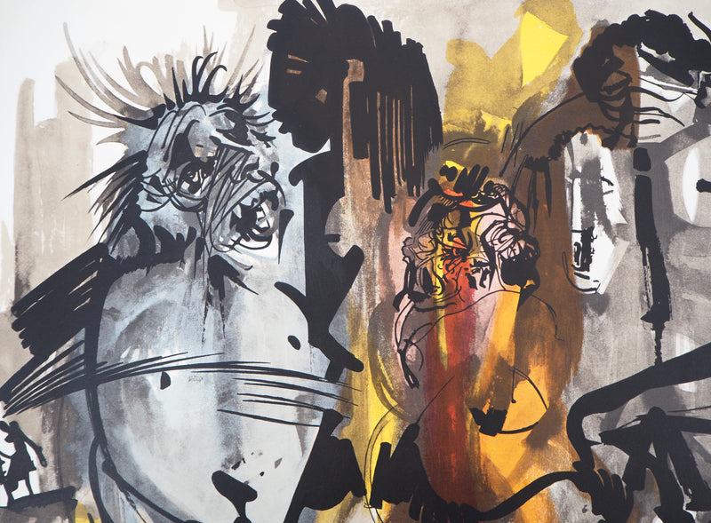 Raymond MORETTI : Hurlements nocturnes, Lithographie originale (photo de détail 3) - Crédit photo : Galerie Art.Paris