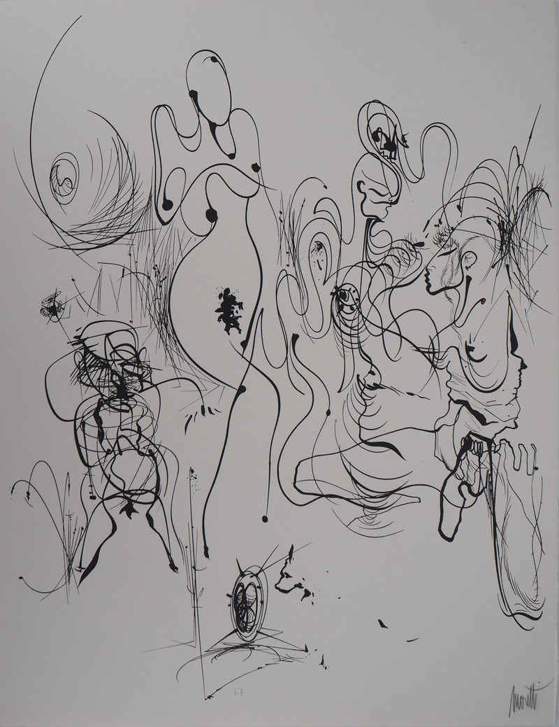 Raymond MORETTI : Silhouette féminine, Lithographie originale (vue générale) - Crédit photo : Galerie Art.Paris