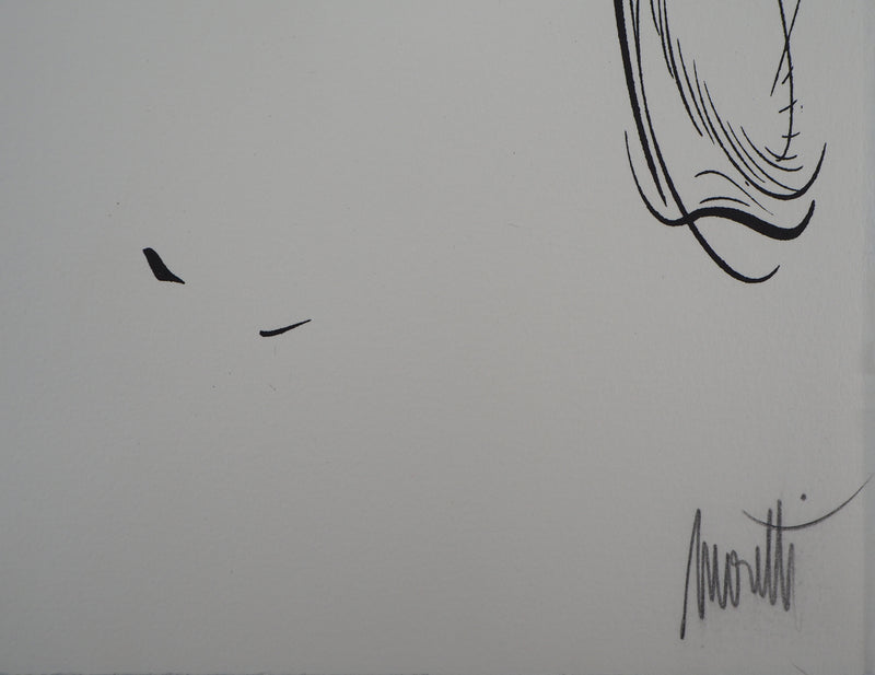 Raymond MORETTI : Silhouette féminine, Lithographie originale (photo de détail 2) - Crédit photo : Galerie Art.Paris