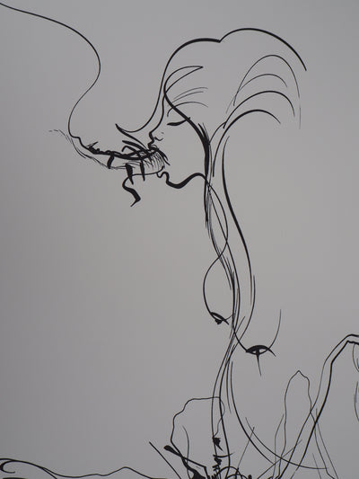 Raymond MORETTI : Moment d'intimité, Lithographie originale (photo de détail 4) - Crédit photo : Galerie Art.Paris