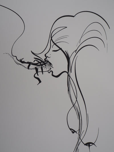 Raymond MORETTI : Moment d'intimité, Lithographie originale (photo de détail 5) - Crédit photo : Galerie Art.Paris