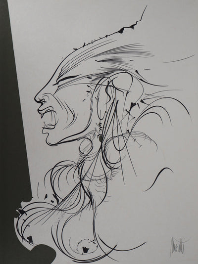 Raymond MORETTI : Le cri, Lithographie originale (vue générale) - Crédit photo : Galerie Art.Paris