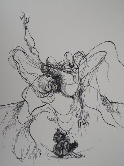 Raymond MORETTI : La chute, Lithographie originale (photo de détail 3) - Crédit photo : Galerie Art.Paris