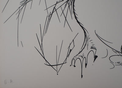 Raymond MORETTI : La chute, Lithographie originale (photo de détail 4) - Crédit photo : Galerie Art.Paris