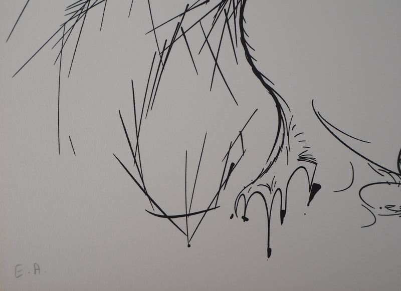 Raymond MORETTI : La chute, Lithographie originale (photo de détail 4) - Crédit photo : Galerie Art.Paris