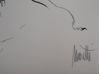 Raymond MORETTI : La chute, Lithographie originale (photo de détail 2) - Crédit photo : Galerie Art.Paris