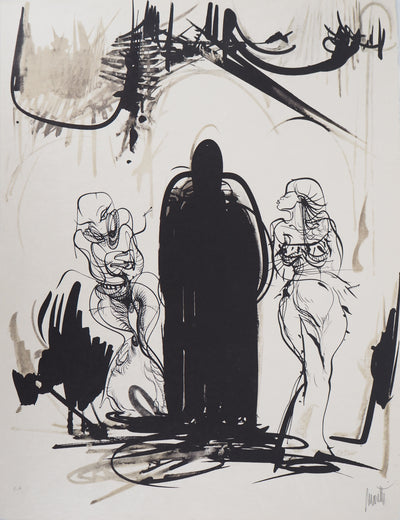 Raymond MORETTI : La proposition, Lithographie originale (vue générale) - Crédit photo : Galerie Art.Paris