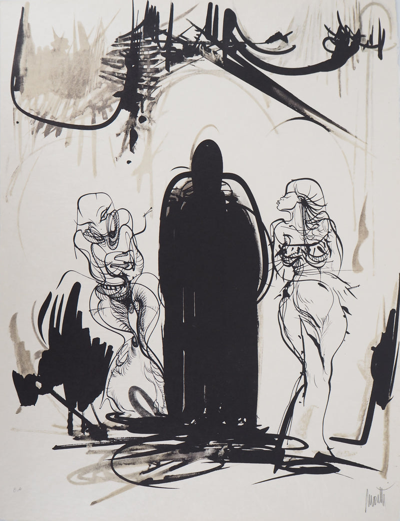 Raymond MORETTI : La proposition, Lithographie originale (vue générale) - Crédit photo : Galerie Art.Paris