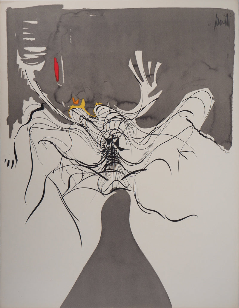 Raymond MORETTI : Courbes féminines, Lithographie originale (vue générale) - Crédit photo : Galerie Art.Paris