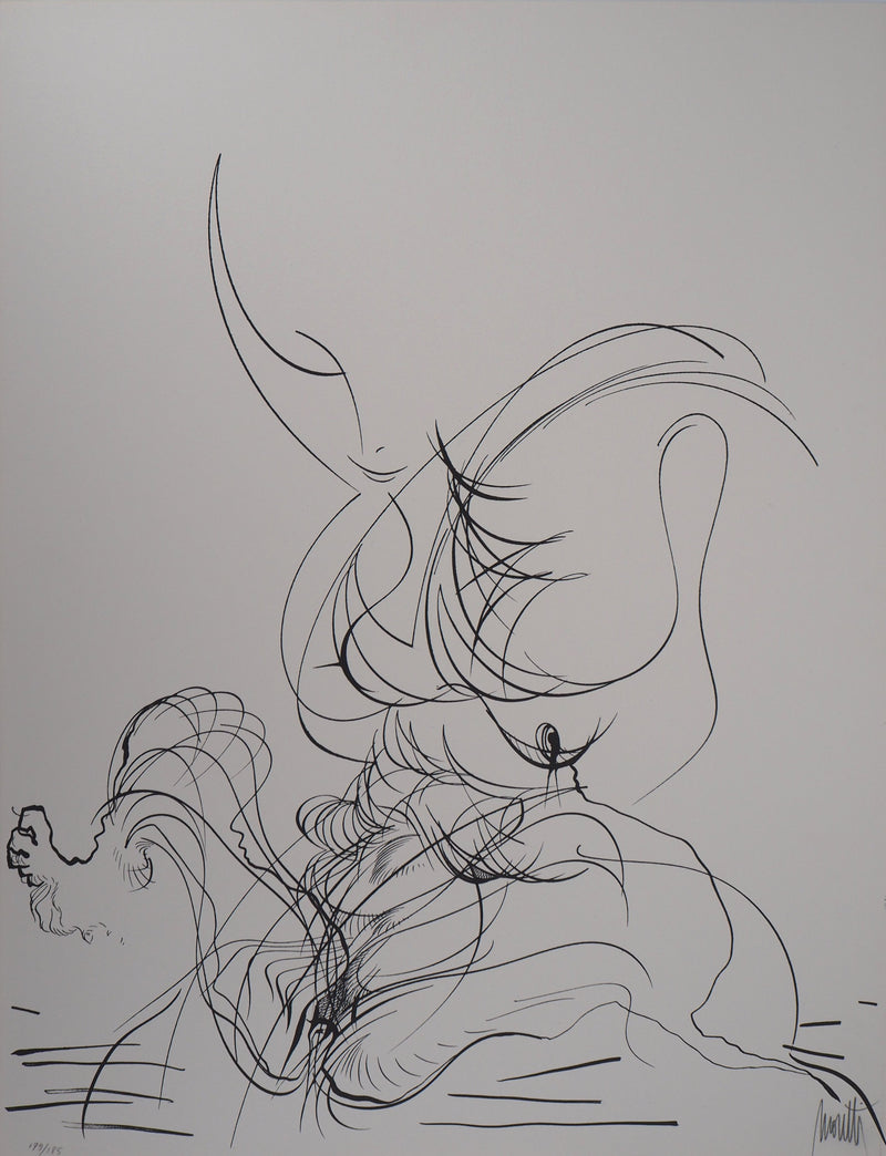 Raymond MORETTI : Corps féminin, Lithographie originale (vue générale) - Crédit photo : Galerie Art.Paris