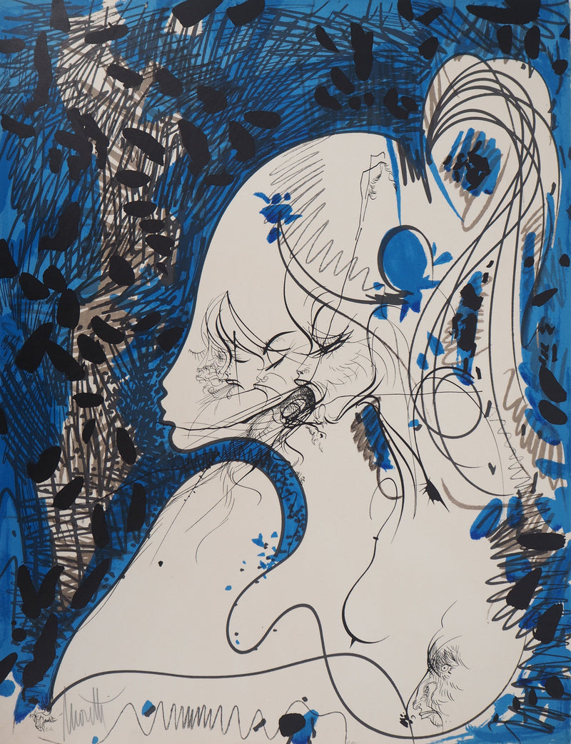 Raymond MORETTI : Les émotions interdites, Lithographie originale (vue générale) - Crédit photo : Galerie Art.Paris