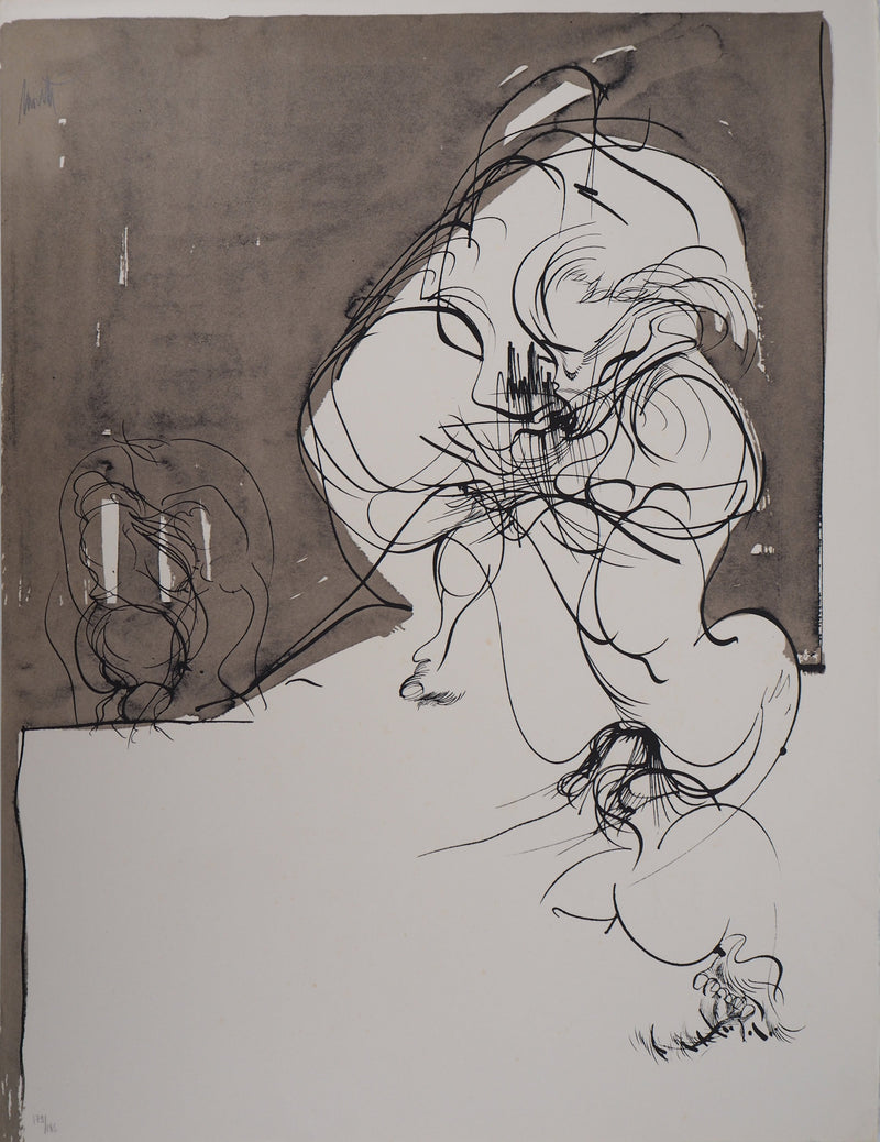 Raymond MORETTI : La jeune femme, Lithographie originale (vue générale) - Crédit photo : Galerie Art.Paris