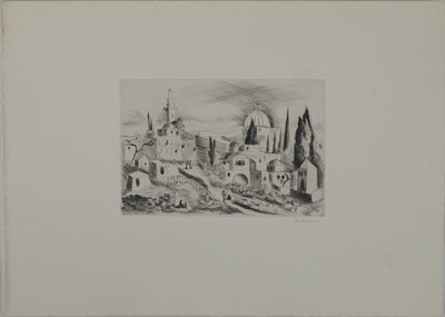 Madeleine MELSONN : Jérusalem, Gravure originale (vue générale) - Crédit photo : Galerie Art.Paris