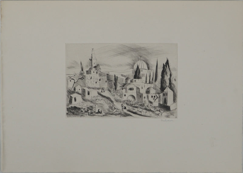 Madeleine MELSONN : Jérusalem, Gravure originale (vue générale) - Crédit photo : Galerie Art.Paris