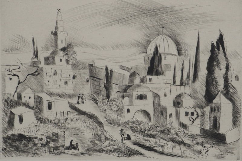Madeleine MELSONN : Jérusalem, Gravure originale (photo de détail 3) - Crédit photo : Galerie Art.Paris