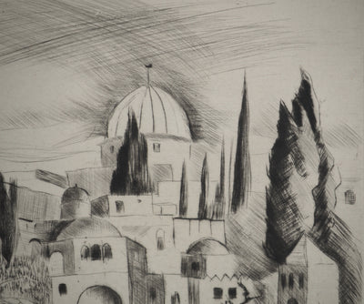 Madeleine MELSONN : Jérusalem, Gravure originale (photo de détail 5) - Crédit photo : Galerie Art.Paris