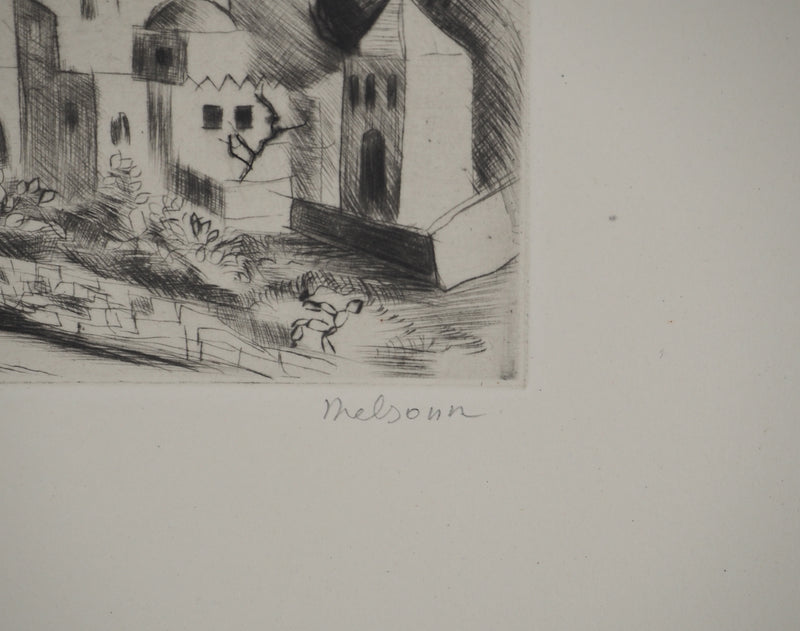 Madeleine MELSONN : Jérusalem, Gravure originale (photo de détail 2) - Crédit photo : Galerie Art.Paris
