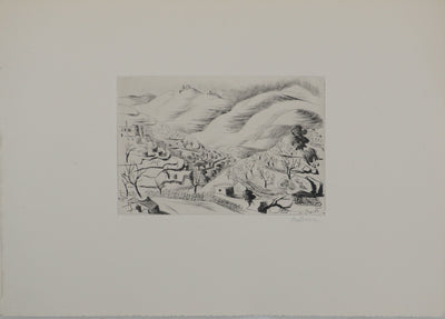 Madeleine MELSONN : Désert de Saint-Jean Baptiste, Gravure originale (photo de détail 3) - Crédit photo : Galerie Art.Paris