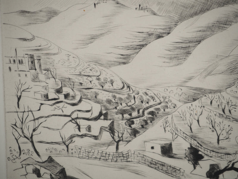 Madeleine MELSONN : Désert de Saint-Jean Baptiste, Gravure originale (photo de détail 4) - Crédit photo : Galerie Art.Paris