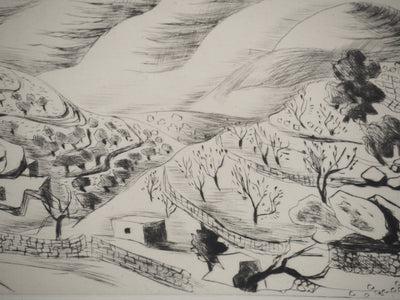 Madeleine MELSONN : Désert de Saint-Jean Baptiste, Gravure originale (photo de détail 6) - Crédit photo : Galerie Art.Paris