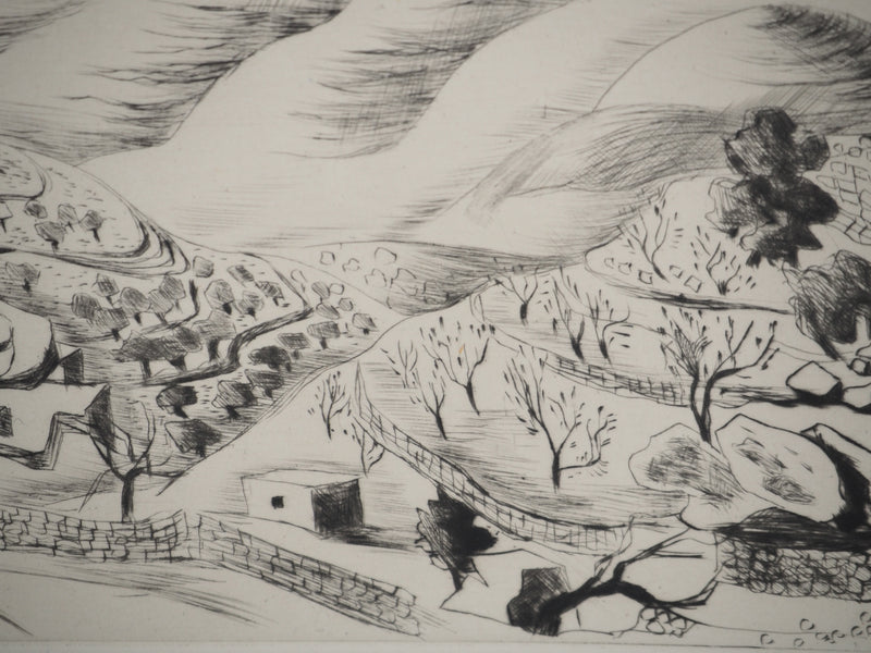 Madeleine MELSONN : Désert de Saint-Jean Baptiste, Gravure originale (photo de détail 6) - Crédit photo : Galerie Art.Paris