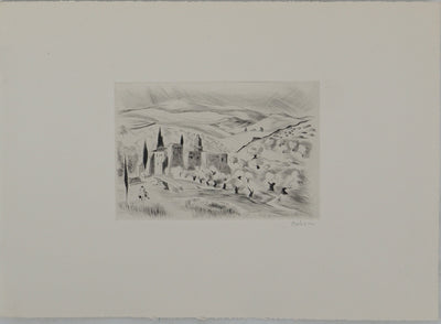 Madeleine MELSONN : Couvent grec, Gravure originale (photo de détail 3) - Crédit photo : Galerie Art.Paris
