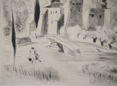 Madeleine MELSONN : Couvent grec, Gravure originale (photo de détail 6) - Crédit photo : Galerie Art.Paris