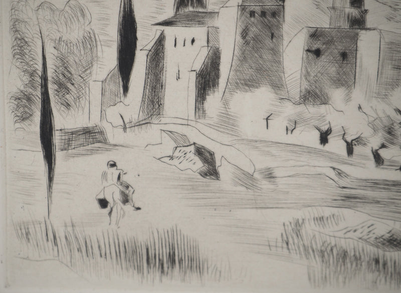 Madeleine MELSONN : Couvent grec, Gravure originale (photo de détail 6) - Crédit photo : Galerie Art.Paris