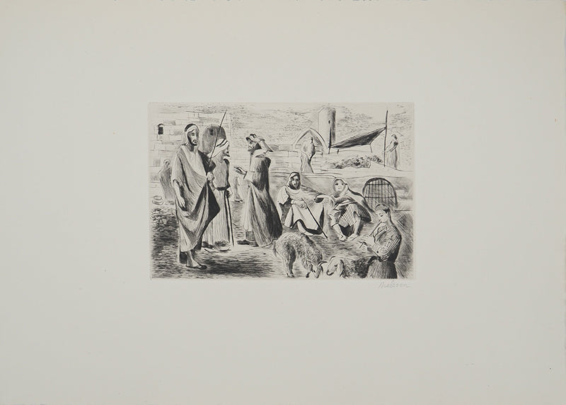 Madeleine MELSONN : Les Bergers de Bethléem, Gravure originale (photo de détail 3) - Crédit photo : Galerie Art.Paris