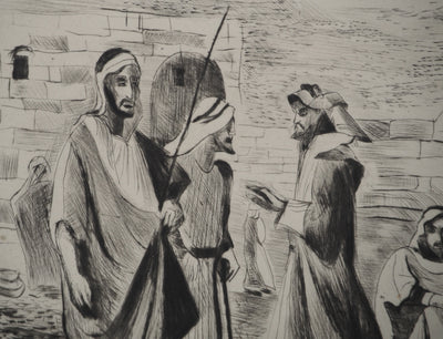 Madeleine MELSONN : Les Bergers de Bethléem, Gravure originale (photo de détail 4) - Crédit photo : Galerie Art.Paris