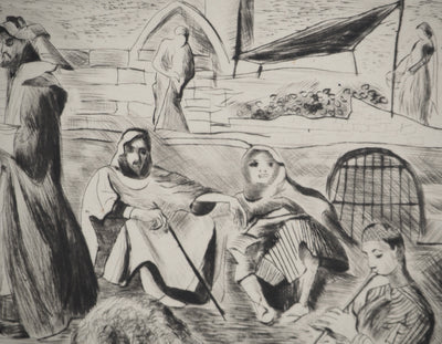 Madeleine MELSONN : Les Bergers de Bethléem, Gravure originale (photo de détail 5) - Crédit photo : Galerie Art.Paris