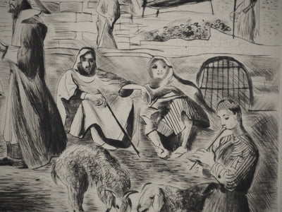 Madeleine MELSONN : Les Bergers de Bethléem, Gravure originale (photo de détail 8) - Crédit photo : Galerie Art.Paris