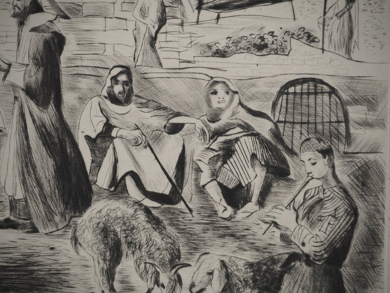 Madeleine MELSONN : Les Bergers de Bethléem, Gravure originale (photo de détail 8) - Crédit photo : Galerie Art.Paris