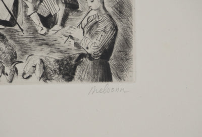 Madeleine MELSONN : Les Bergers de Bethléem, Gravure originale (photo de détail 2) - Crédit photo : Galerie Art.Paris