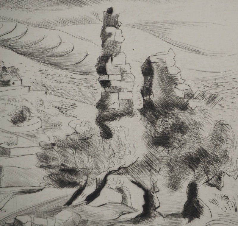 Madeleine MELSONN : Béthanie et route de Jéricho, Gravure originale (photo de détail 5) - Crédit photo : Galerie Art.Paris