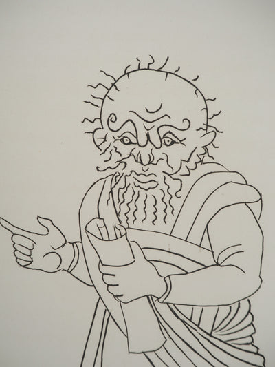 André DERAIN : Le vieux philosophe, Gravure originale (photo de détail 4) - Crédit photo : Galerie Art.Paris
